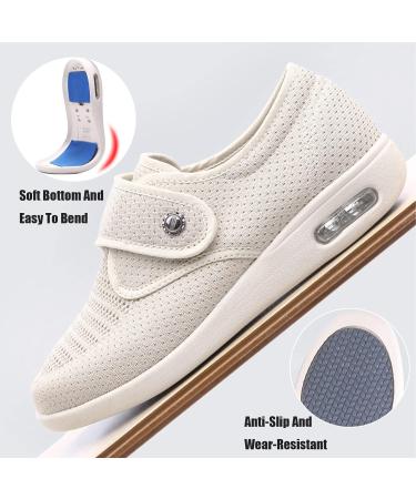 Diabetic Shoes for Women with Neuropathy Edema - Extra Wide Widths Walking Shoe | Velcro Easy On/Off | Lightweight Non-Slip Mesh Breathable (Color: B, Size: W7/M6.5) - Buy Online on GoSupps.com