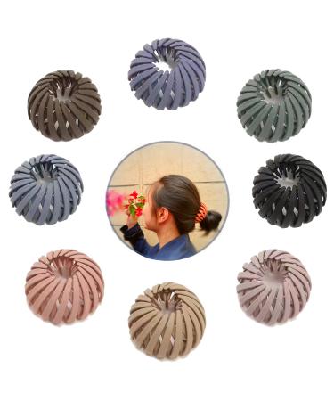 8 Pcs Matte Bird Nest Hair Clips Holder Ponytail Holder Barz Bun Clip Accessories for Women and Girls Expandable Bun Fixed Hair Claw Vintage Retractable Ponytail Holder Hairpin Buckle