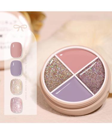 Solid Cream Gel Nail Polish 4 Colors Polish | Manicure Solid Nail Gel Palette Solid Gel Nail Polishing Soak Off Mud Tools UV Cured Easy to Carry/ - Buy Online on GoSupps.com