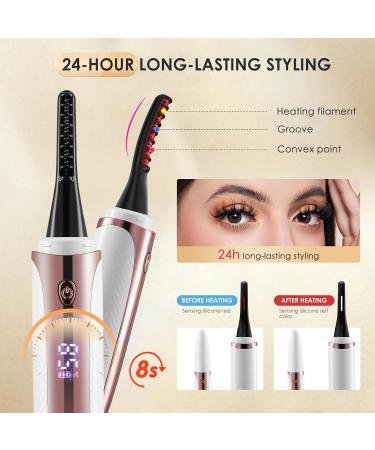 Heated Eyelash Curler Electric Eyelash Curler with 4 Adjustable Temperatures Heated Eyelash Curler with Fast 15 Seconds Heating Eyelash Curler with Long Lasting - Buy Online on GoSupps.com