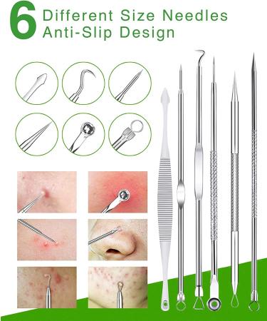 15 PCS Blackhead Remover Pimple Popper Tool Kit with Metal Case - Acne Comedone Whitehead Extractor for Blemish Free Skin - Buy Online on GoSupps.com