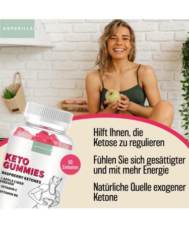 Raspberry Ketones & Apple Cider Vinegar Gummies - Sugar-Free Keto Supplement with Vitamin C - 60 Units for Weight Loss & Energy - Buy Online on GoSupps.com