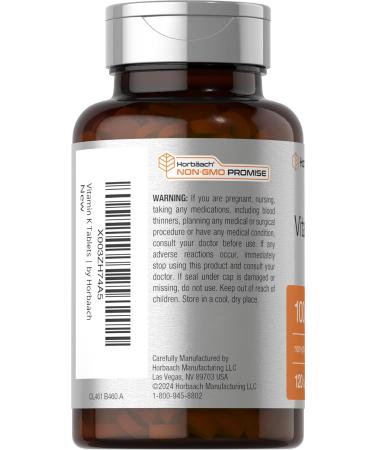 Horb ach Vitamin K Supplement | 100mcg | 120 Tablets | Vegetarian Non-GMO & Gluten Free Supplement - Buy Online on GoSupps.com
