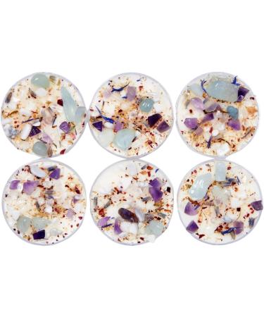 Lavender Chamomile Candle Set of 6 | Calming Energy & Aromatherapy | Crystal & Herb Infused | New Moon Beginnings - Buy Online on GoSupps.com