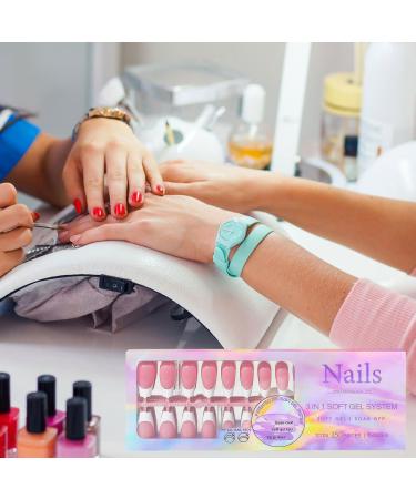 Fake Nails with White Tips - Artificial Full French Nails for Women - Nail Art Products for Wedding Gathering Home Dating Traveling Pochy 01 - Buy Online on GoSupps.com