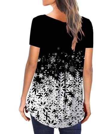 Womens Tunic Tops 2023 | Trendy Short Sleeve Button Down Shirt | Black-3 Medium - Buy Online on GoSupps.com