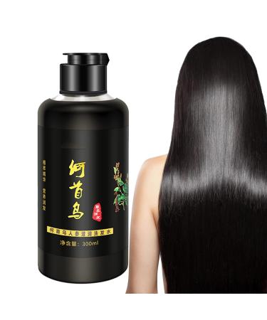 Grgowe Natural Hair Darkening Black Hair Shampoo Shampoo for Black Hair Polygonum Multiflorum Shampoo He Shou Wu Shampoo For Grey Hair Dry And Damaged Hair Men And Women