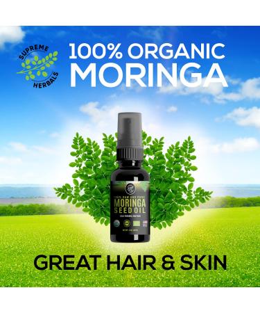 Organic Moringa Seed Oil - Natural Hair Conditioner & Nail Strengthener | 100% Pure & Raw | 2 oz Spray Bottle - Buy Online on GoSupps.com