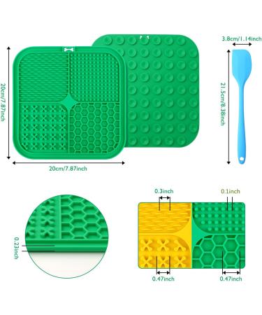 JOPHEK Dogs Lick Mat - 2 Pack BPA Free Slow Feeder for Dogs & Cats | 4 Shapes for Bathing & Training (Yellow + Green) - Buy Online on GoSupps.com