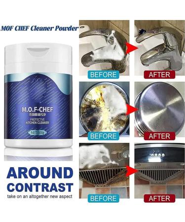 2023 New Mof Chef Cleaner Powder Oil Pollution Powder Cleaning Powder for Grease Kitchen Powder Degreaser Oil Stain Powder Cleaner for Hoods Pots Pans Grills Sinks Perennial Stains - Buy Online on GoSupps.com