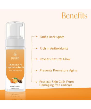 NEOLITH Vitamin C & Liquorice Root Foaming Face Wash || 92% Organic || 100 ML - Buy Online on GoSupps.com