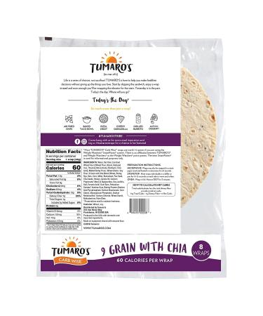 TUMAROS 9 Grain with Chia Wraps - 8 Count (Pack of 6) - Buy Online on GoSupps.com