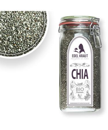 Chia seed bio 800g in the premium wire ironing glass |Noble herb - 100% pure chia seeds bio free of any additives and genetic engineering - pure - pure - chia seeds - chia seeds as a premium superfood organic seeds - Buy Online on GoSupps.com