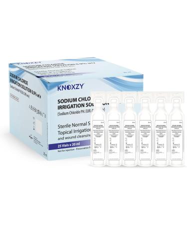 KNOXZY Sterile Saline Pods 20ml - Eye Wash & Wound Cleansing for Topical Irrigation | Pack of 25 - Buy Online on GoSupps.com