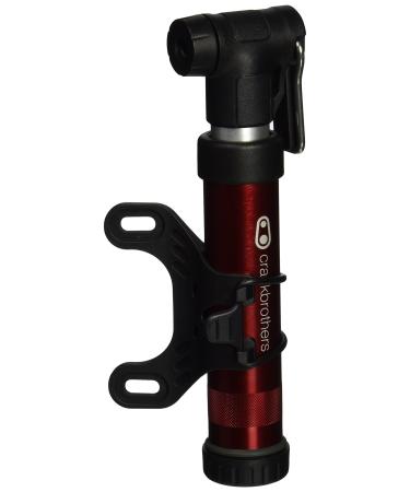 Crankbrothers Gem Bike Hand Pump - Short/Long Dual Piston Pump, Presta/Schrader, High Volume and High Pressure Hand Pump Red