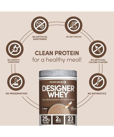 Designer Wellness Whey Protein Meal Replacement Powder Organic Gluten-Free Milk Chocolate | Superfood Complex Vitamins & Minerals 1.72 lb - Buy Online on GoSupps.com