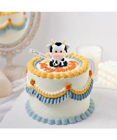 Ercadio 1 Pack Resin Cow Cupcake Toppers Resin Farm Cow Cupcake Picks Farm Animal Cupcake Picks for Animal Theme Baby Shower Barnyard Birthday Party Cake Decoration Supplies B-farm 3 - Buy Online on GoSupps.com