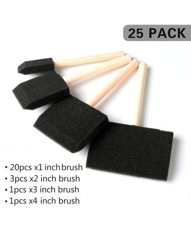 GACDR Foam Paint Brushes - 25 Piece Sponge Brushes for Kids - Wood Handle Foam Brushes for Painting - Ideal for Acrylics, Stains, Varnishes, Crafts - Assorted Sizes 1-4 inch - Buy Online on GoSupps.com