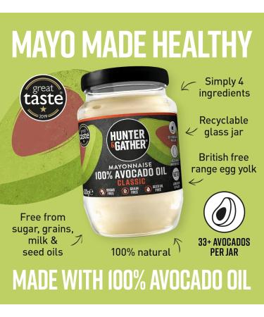 Hunter & Gather Avocado Oil Mayonnaise 630g | Paleo Keto Avocado Mayo with British Free Range Egg Yolk | Sugar & Gluten Free - Pack of 1 - Buy Online on GoSupps.com