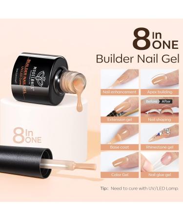 Modelones 8-in-1 Nail Builder Gel Set - 6 Colors | Hard Gel for Nail Extensions | Builder Gel in a Bottle - Buy Online on GoSupps.com