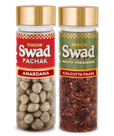 Panjon Swad Anardana & Calcutta Paan Pachak (Mukhwas Mouth Fresheners) 2 Bottles 230g