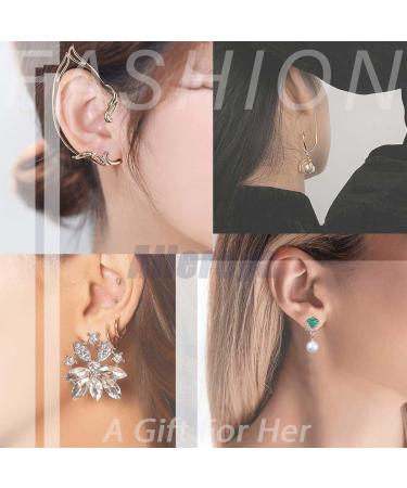 Vintage Crystal Emerald Threader Earrings | Long Tassel Dangle & Square Stud Earrings | Gold Bar Pull Through Jewelry for Women - Buy Online on GoSupps.com