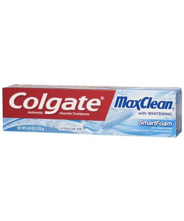 Colgate MaxClean SmartFoam with Whitening Toothpaste, Effervescent Mint 6 oz - Pack of 2 - Buy Online on GoSupps.com