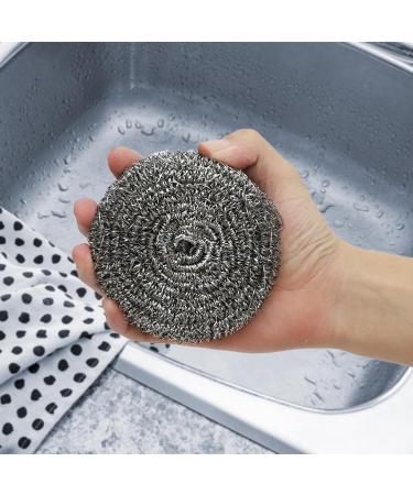 Dispensing Dish Brush Stainless Steel Wire Metal Pot Scrubber For Kitchen Clean 4Pcs (Clear One Size) Clear One Size - Buy Online on GoSupps.com