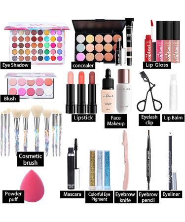 Rainai Complete Makeup Set for Women & Girls | All-in-One Beauty Gift Set for Beginners & Professionals - Lip Gloss Eyeshadow Eyeliner Lipstick - Buy Online on GoSupps.com
