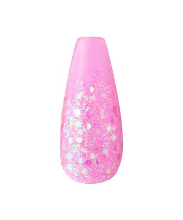 KISS Jelly Fantasy Long Coffin Translucent Nails - Jelly Baby Design, Durable & Easy to Apply | Includes Gel Nail Glue, Mini File, Manicure Stick & 28 Fake Nails - 1 Count - Buy Online on GoSupps.com
