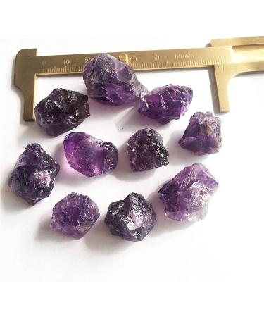 Natural Crystal Rough Stones 10 Pieces Amethyst Natural Rough Gemstones and Minerals Stones of The raw Amethyst Crystal Decoration Stones Home Decoration ERTEYIN