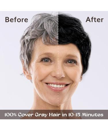 Buy 3 in 1 Black Hair Dye Shampoo - Herbal Gray Hair Coverage for Men & Women - Ammonia-Free Easy to Use Lasts 30 Days | 17FL Oz - Buy Online on GoSupps.com