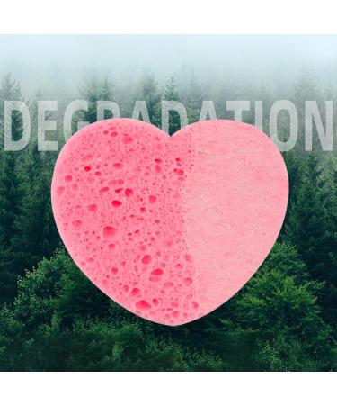 Spa Sponges | Heart Shape Reusable Makeup Remover Pads 20 Face Scrub Sponge for Facial Cleansing Exfoliate Masque Makeup Removal Pink - Buy Online on GoSupps.com