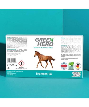 Green Hero Brake-Ex for Horses | 5L Canister with Flairosol Bottle | Insect Defense Spray Against Flies Mosquitoes & More - Buy Online on GoSupps.com
