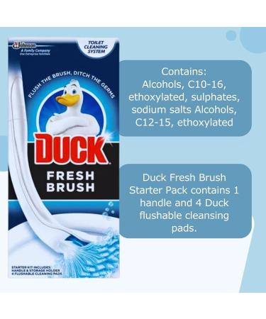 Toilet Cleaner Duck Bundle With Duck Toilet Fresh Brush Starter Kit 1 Handle & 4 Refills Duck Fresh Brush Refills 12pads And Duck Toilet Pine Fresh 3 Strips - Bathroom Cleaner Disposable Toilet Brush - Buy Online on GoSupps.com