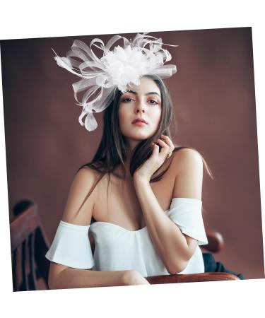 OFFSCH 1pc Hat Barrette Bride Hair Clip Womens Headbands Party Veil Headband Bride Headband Women Fascinator Hat Creative Hairpins Women's White Wedding Artificial Top Hat One Size White - Buy Online on GoSupps.com