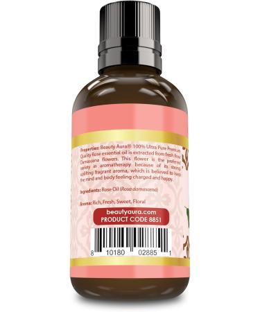 Beauty Aura Rose Oil Premium Collection | 1 Fluid Once | 100% Pure | Made in USA - Buy Online on GoSupps.com