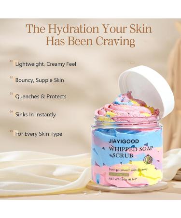 Cream Whipped Scrub Soap Bar - Exfoliating & Moisturizing Body Scrub with Whipped Cream Design 4.6oz - Gently Exfoliates Brightens & Deeply Cleanses for Soft Smooth Skin - Buy Online on GoSupps.com