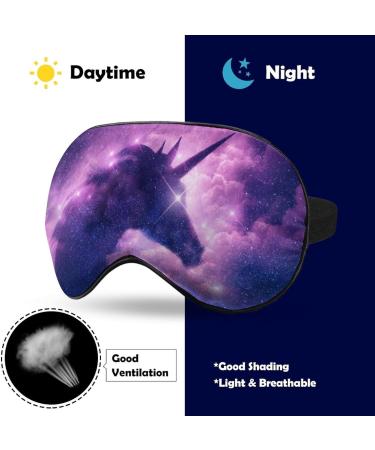 Unicorn Silhouette Milky Way Nebula Sleeping Mask - Adjustable, Lightweight Eye Mask for Travel and Meditation - Buy Online on GoSupps.com