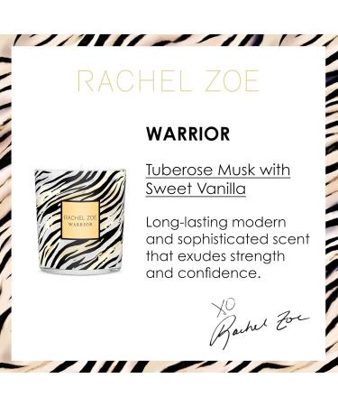 Rachel Zoe Warrior Scented Candle - with Fruity Floral Perfume Oil Fragrance - 45 Hour Burn - Jar Candles with Soy Wax and Cotton Wick - 6.3 oz - Buy Online on GoSupps.com