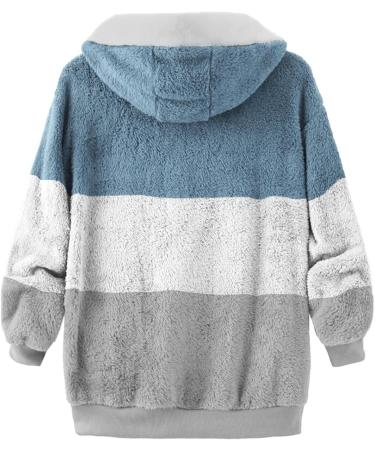 Hanxiulin Oversized Plush Jacket for Women - Warm Windproof Lightweight Fleece Coat - Premium Gray Outdoor Outerwear - Buy Online on GoSupps.com