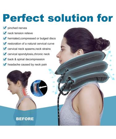 Adjustable Neck Stretcher - Cervical Traction Device & Neck Brace Pillow for Home Use - Decompression & Tension Relief (Blue & Purple - Buy Online on GoSupps.com