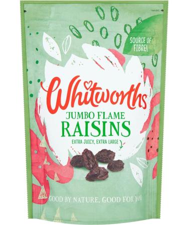 Whitworths | Jumbo Flame Raisins (300gX2) | Partially Rehydrated Raisins | Extra Juicy Extra Large | Source of Fibre! | Suitable for Vegans - Buy Online on GoSupps.com