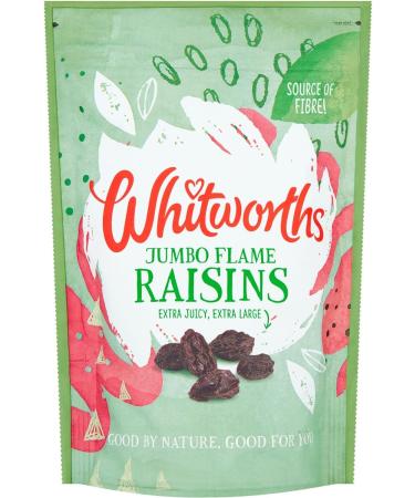 Whitworths | Jumbo Flame Raisins (300gX2) | Partially Rehydrated Raisins | Extra Juicy Extra Large | Source of Fibre! | Suitable for Vegans - Buy Online on GoSupps.com