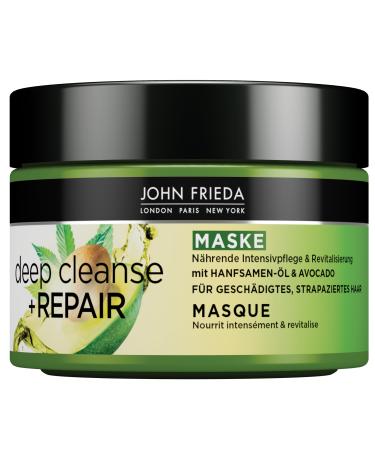 John Frieda - Deep Cleanse & Repair Mask / Kur - Contents: 250 ml - with hemp seed oil + nourishing avocado - Soiling hair mask for stressed hair - Buy Online on GoSupps.com