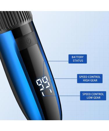BarberBoss Cordless Self-Sharpening Trimmer - Waterproof, LED Display, Fast Charging, Ceramic Blades, 8 Color Comb Attachments - QR-2082 - Buy Online on GoSupps.com