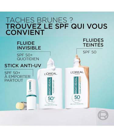 L'Or al Paris Bright Reveal Stick Anti-UV SPF50+ Anti-Dark Spots Vitamin E 9ml - Buy Online on GoSupps.com