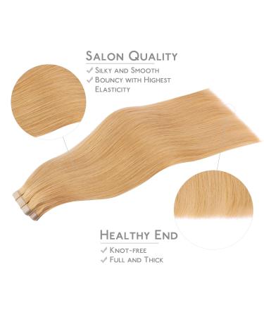 Buy Salife Tape Extensions - 40Pcs 100g 14 inch Real Hair Strawberry Blonde Invisible Tape In Extensions for Seamless Style - Buy Online on GoSupps.com