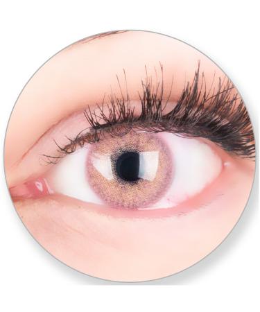 Glamlen's contact lenses colored pink without strength - with contact lens tank.Very strongly covering natural pastel violet pink 1 PAA monthly lenses soft silicone hydrogel