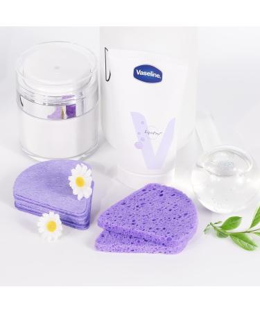 Compressed Flower-Shaped Facial Sponges | Exfoliating Cleaning Sponge for Beauticians (Triangles | Purple) - International Shipping - Buy Online on GoSupps.com